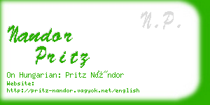 nandor pritz business card